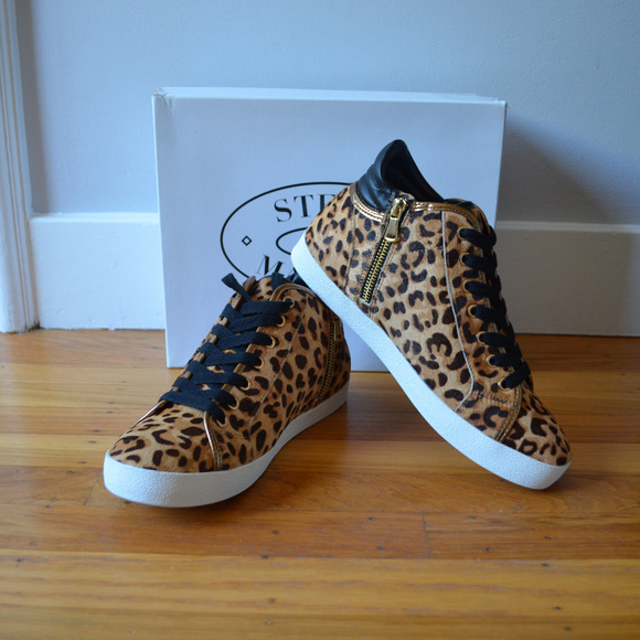 🆕 STEVE MADDEN Leopard Print Lace Up Sneakers - Picture 7 of 8